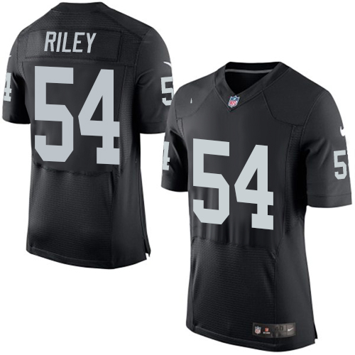 Men's Elite Perry Riley Nike Jersey Black Home - #54 NFL Oakland Raiders